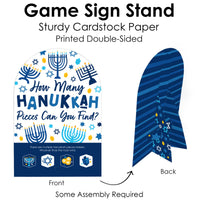 Hanukkah Menorah - Chanukah Holiday Party Scavenger Hunt - 1 Stand and 48 Game Pieces - Hide and Find Game
