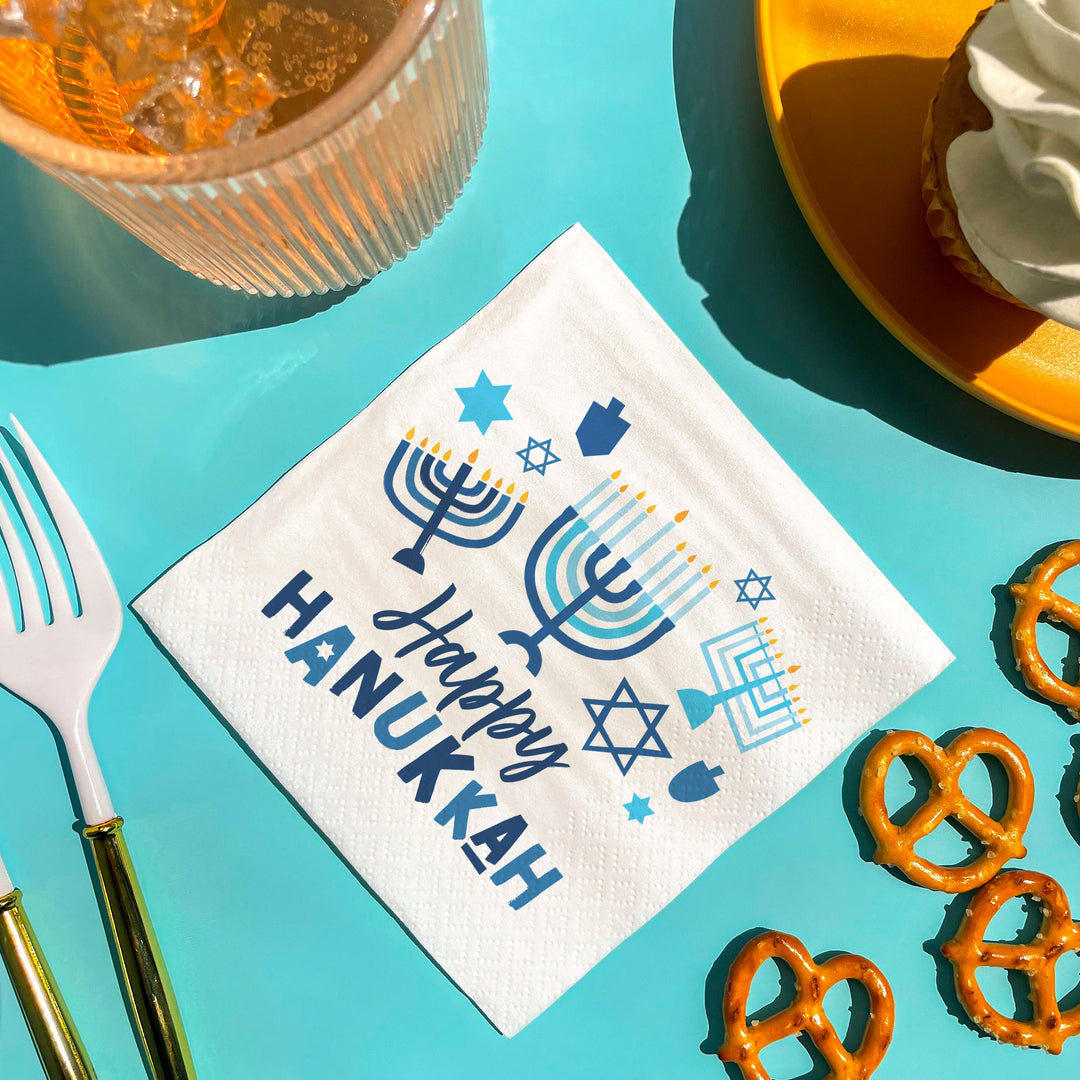 Napkins - Hanukkah Menorah - 24 Ct