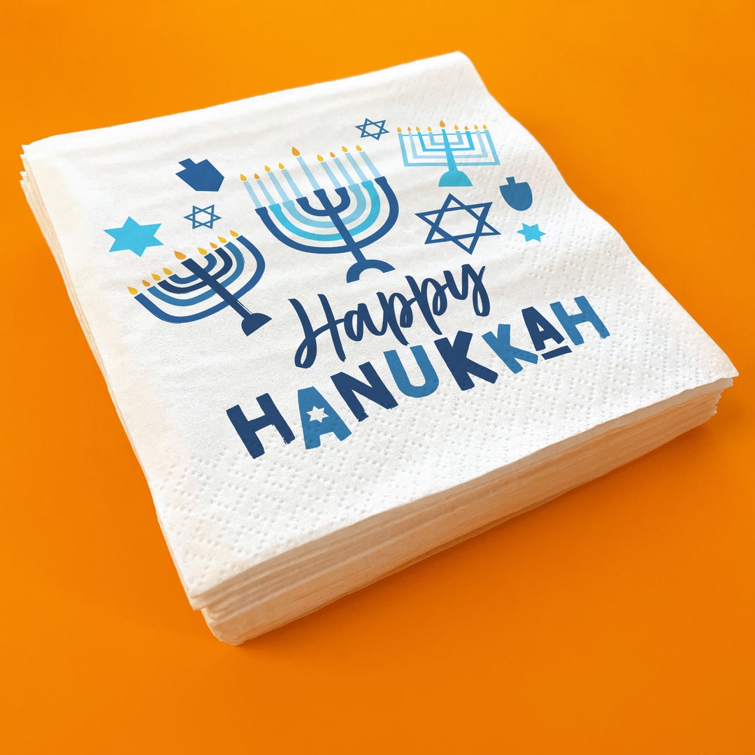 Napkins - Hanukkah Menorah - 24 Ct