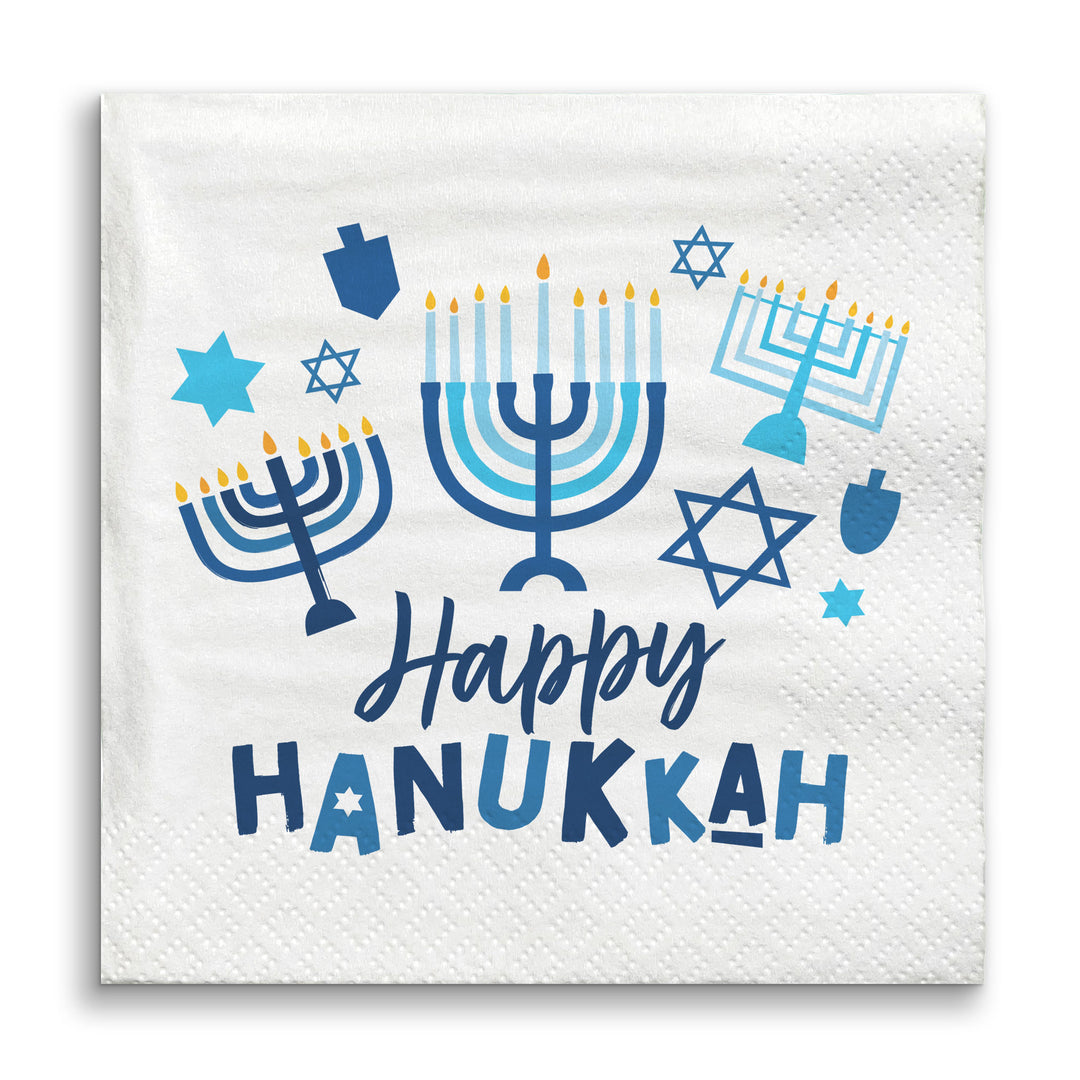 Napkins - Hanukkah Menorah - 24 Ct