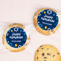 Custom Text Stickers & Clear Cookie Bags - Hanukkah - 25 Ct