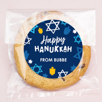 Custom Text Stickers & Clear Cookie Bags - Hanukkah - 25 Ct