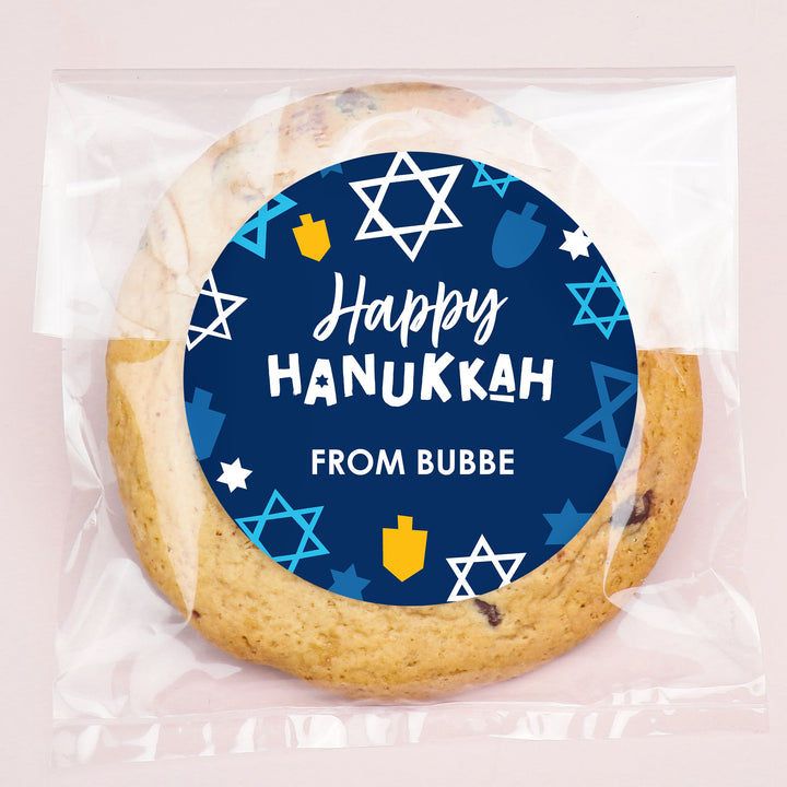 Custom Text Stickers & Clear Cookie Bags - Hanukkah - 25 Ct