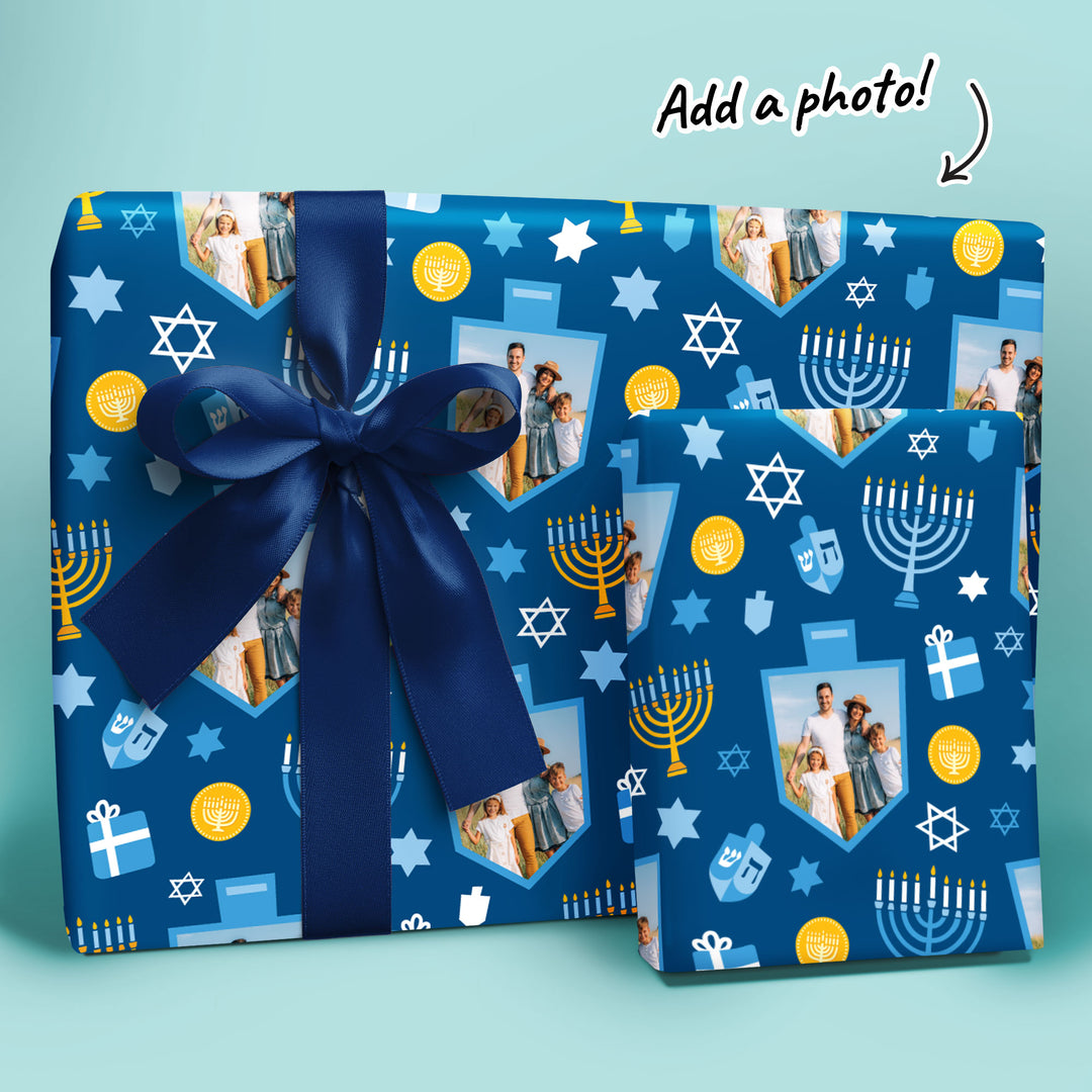Custom Photo Hanukkah Wrapping Paper
