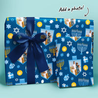 Custom Photo Hanukkah Wrapping Paper