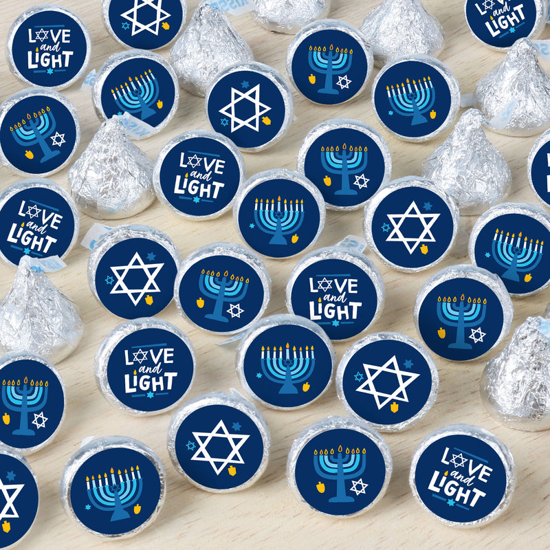 Hanukkah Menorah - Chanukah Holiday Party Small Round Candy Stickers - Party Favor Labels - 324 Count