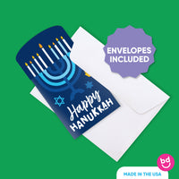 Hanukkah Menorah Nifty Gifty Card Holders - 8 Ct
