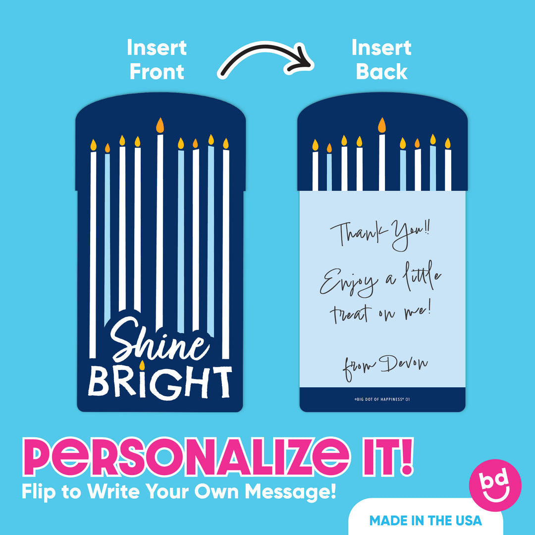 Hanukkah Menorah Nifty Gifty Card Holders - 8 Ct
