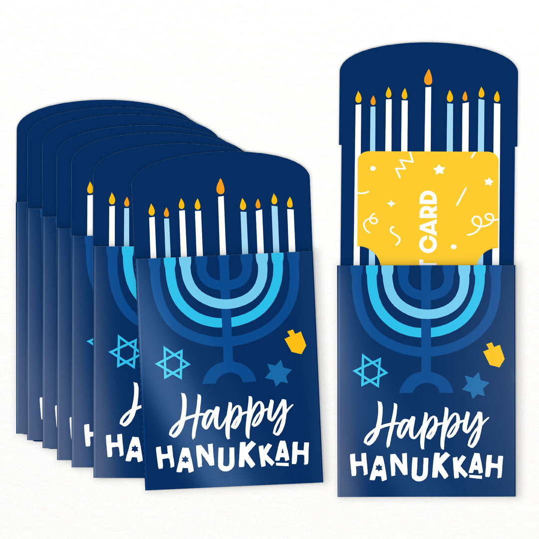 Hanukkah Menorah Nifty Gifty Card Holders - 8 Ct