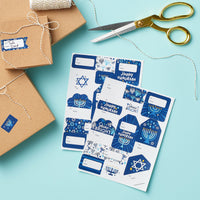 Hanukkah Menorah - Assorted Chanukah Holiday Party Gift Tag Labels - To and From Stickers - 12 Sheets - 120 Stickers