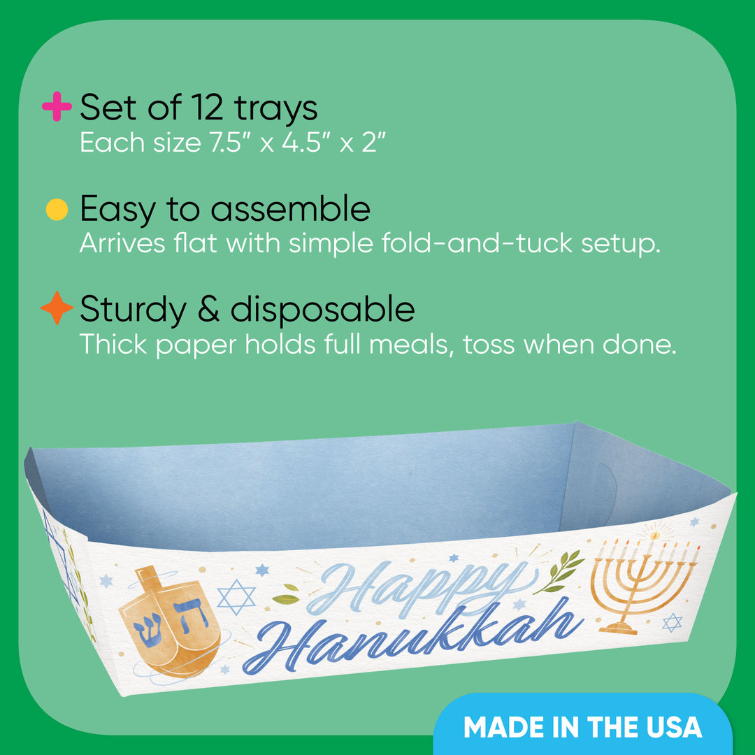 Hanukkah Paper Food Trays