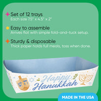 Hanukkah Paper Food Trays