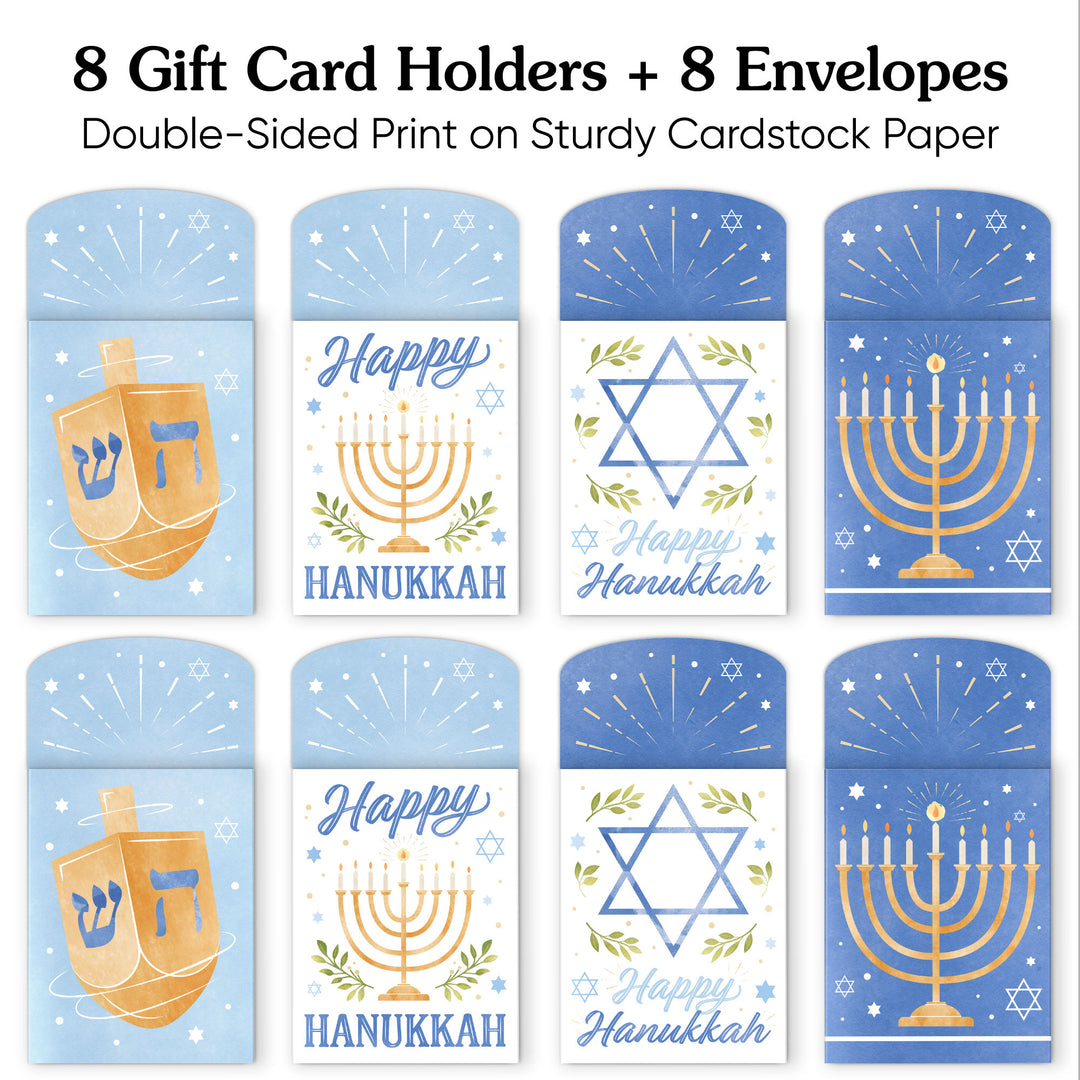 Hanukkah Nifty Gifty Card Holders - 8 Ct