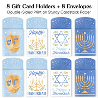 Hanukkah Nifty Gifty Card Holders - 8 Ct