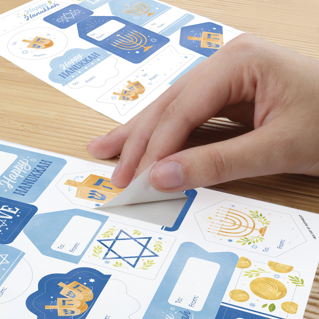 Hanukkah To and From Stickers - 12 Sheets