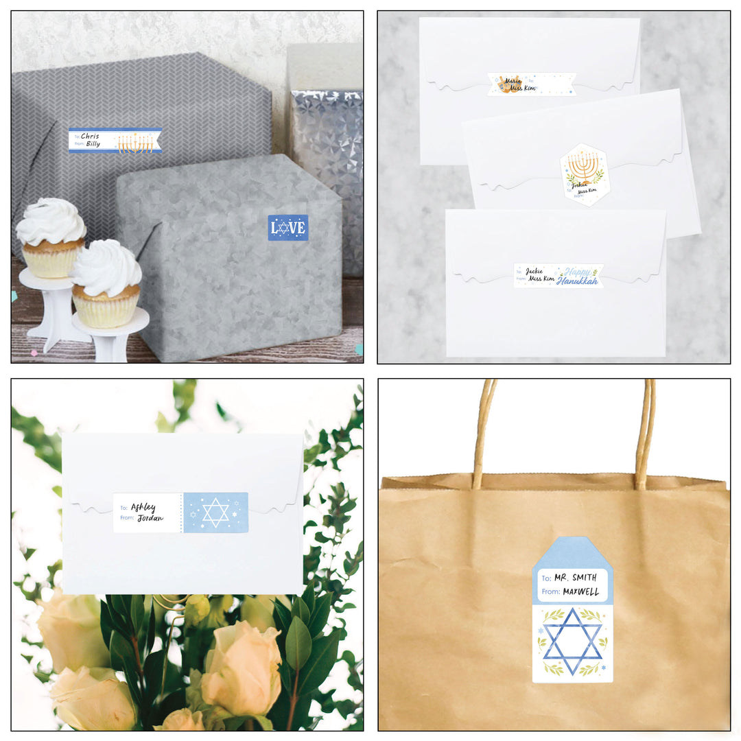 Hanukkah To and From Stickers - 12 Sheets