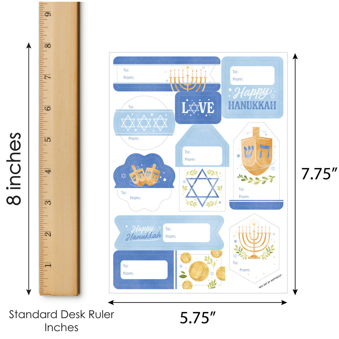 Hanukkah To and From Stickers - 12 Sheets