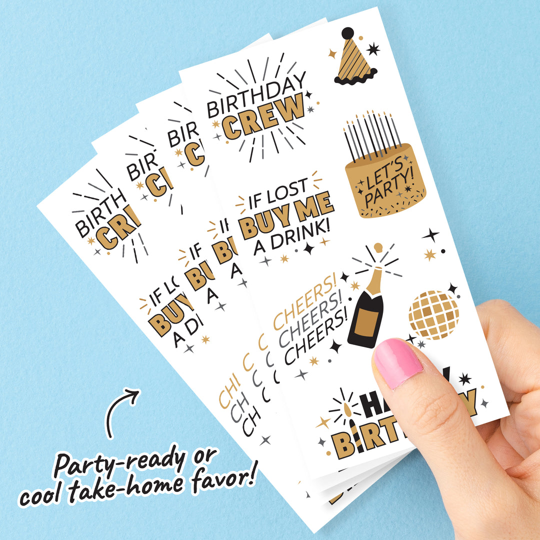 Happy Birthday Temporary Tattoos - 84 Ct