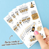 Happy Birthday Temporary Tattoos - 84 Ct