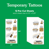 Happy Birthday Temporary Tattoos - 84 Ct