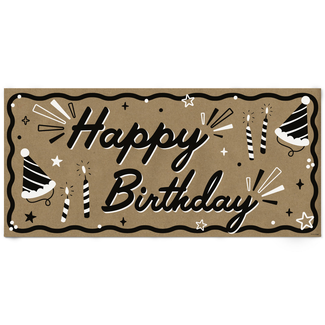 Happy Birthday kraft paper banner party backdrop