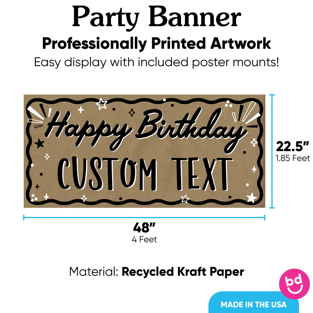 Happy Birthday banner with included poster mounts