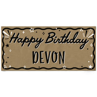 Personalized Happy Birthday kraft paper banner
