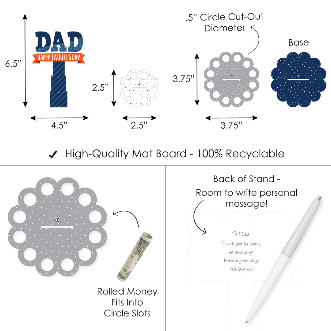 Happy Father's Day - DIY We Love Dad Party Money Holder Gift - Cash Cake