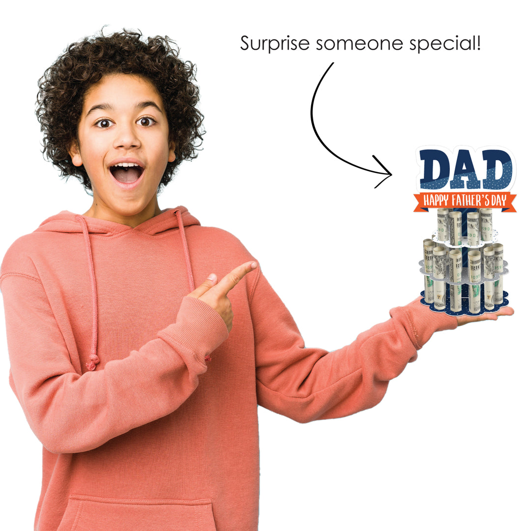 Happy Father's Day - DIY We Love Dad Party Money Holder Gift - Cash Cake
