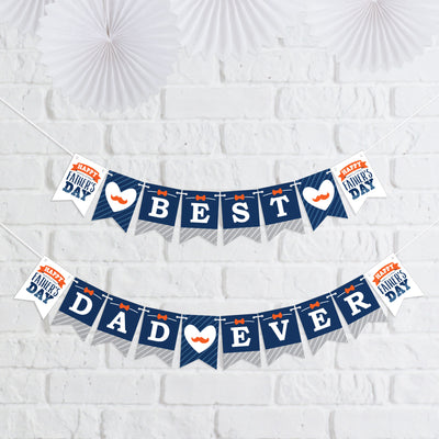 Happy Father's Day - We Love Dad Party Mini Pennant Banner - Best Dad Ever