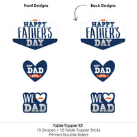 Happy Father's Day - We Love Dad Party Centerpiece Sticks - Table Toppers - Set of 15