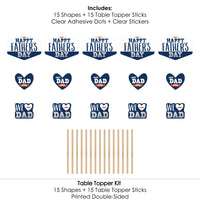 Happy Father's Day - We Love Dad Party Centerpiece Sticks - Table Toppers - Set of 15