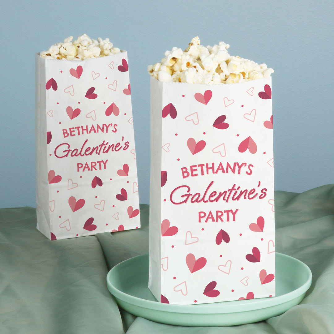 Custom Text Popcorn Bags - Happy Galentine’s Day - 25 Ct