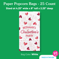 Custom Text Popcorn Bags - Happy Galentine’s Day - 25 Ct