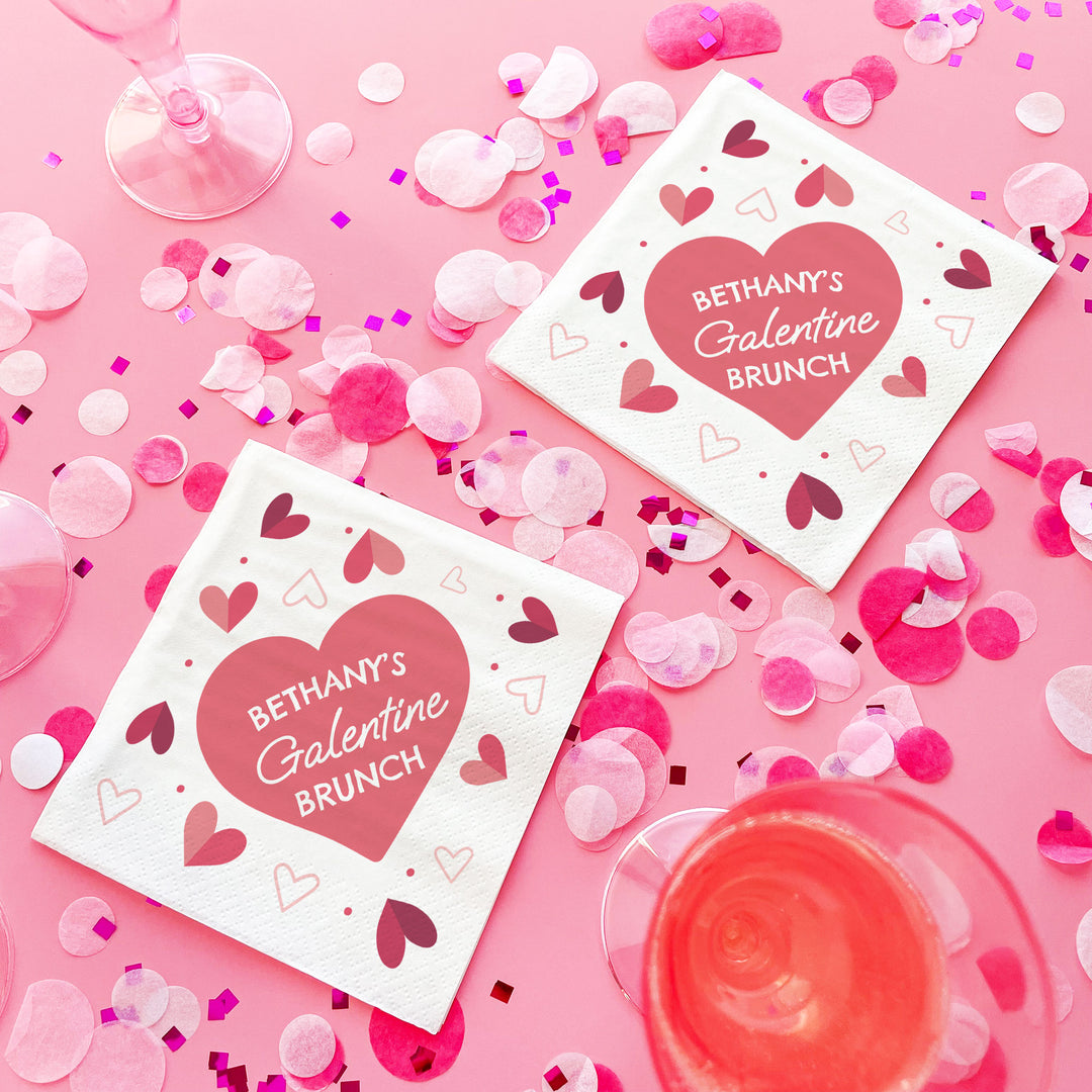 Custom Text - Happy Galentine’s Day Napkins - 24 Count