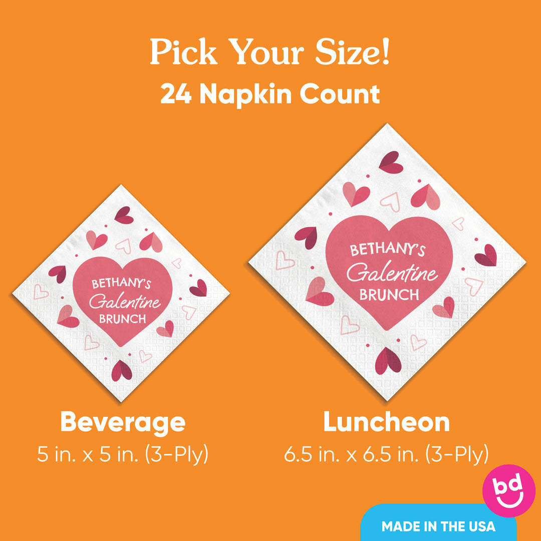 Custom Text - Happy Galentine’s Day Napkins - 24 Count