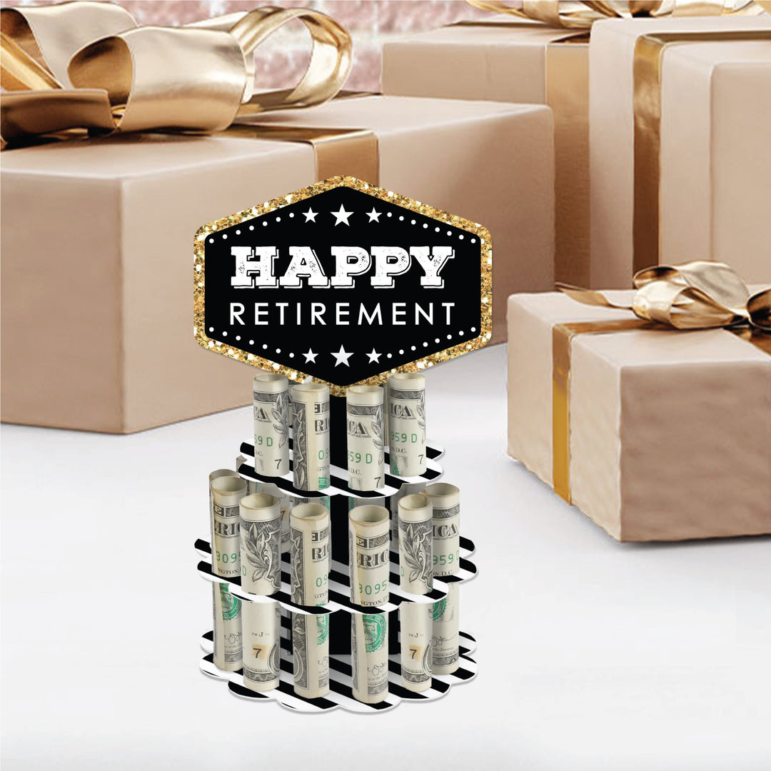 Happy Retirement - DIY Retirement Party Money Holder Gift - Cash Cake