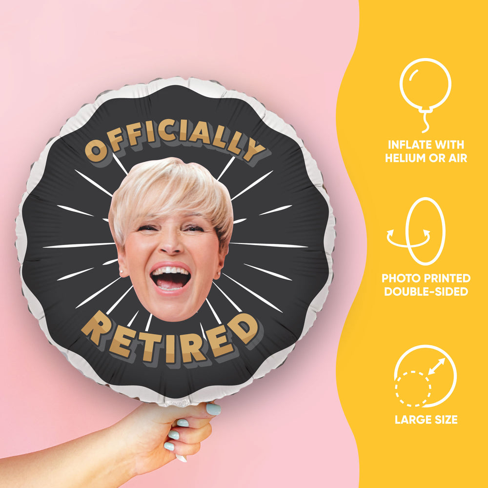 Custom Face Balloon - Retirement - Double Sided - 1 Ct