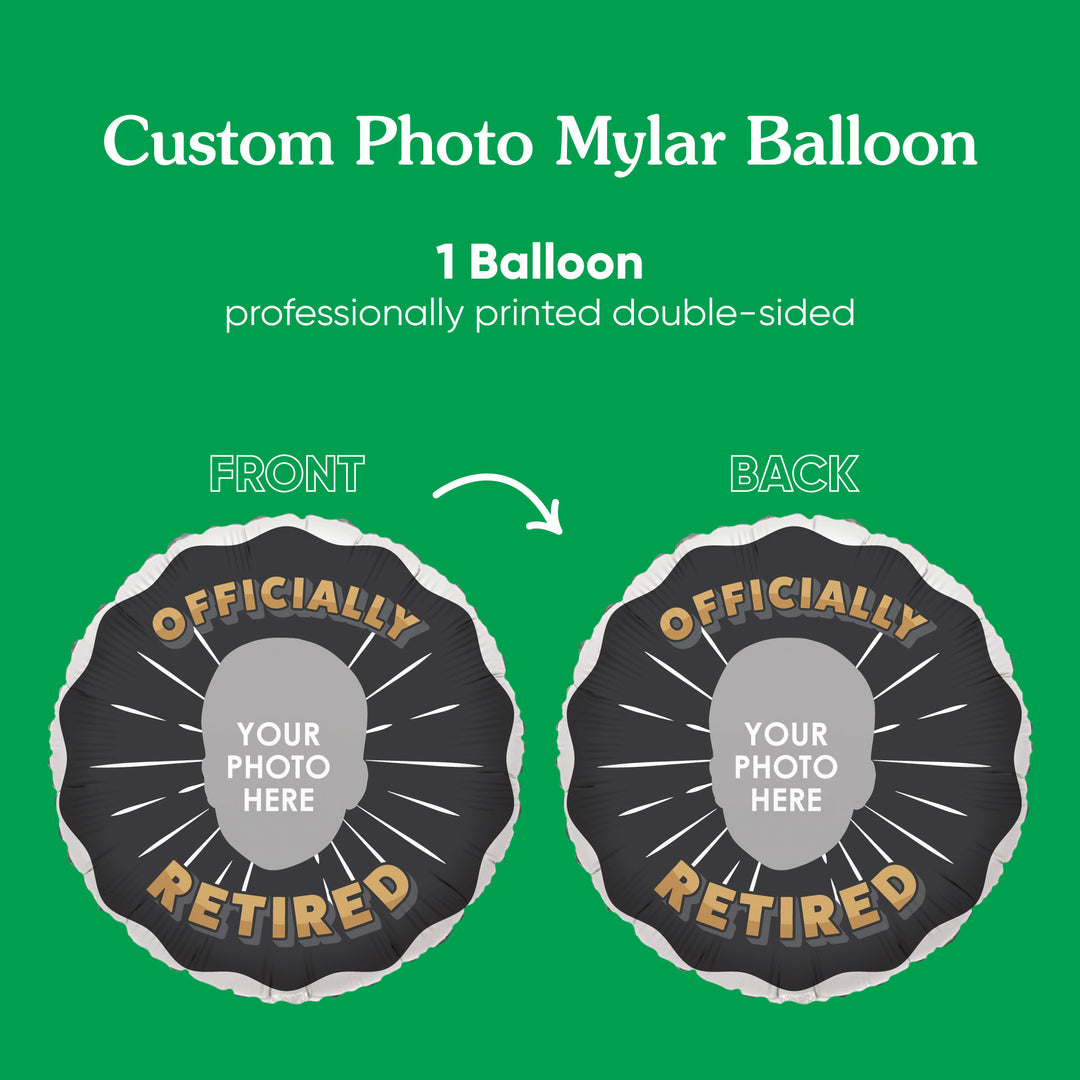 Custom Face Balloon - Retirement - Double Sided - 1 Ct