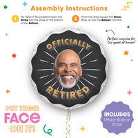 Custom Face Balloon - Retirement - Double Sided - 1 Ct