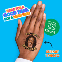 Custom Retirement Temporary Tattoos - 12 Ct