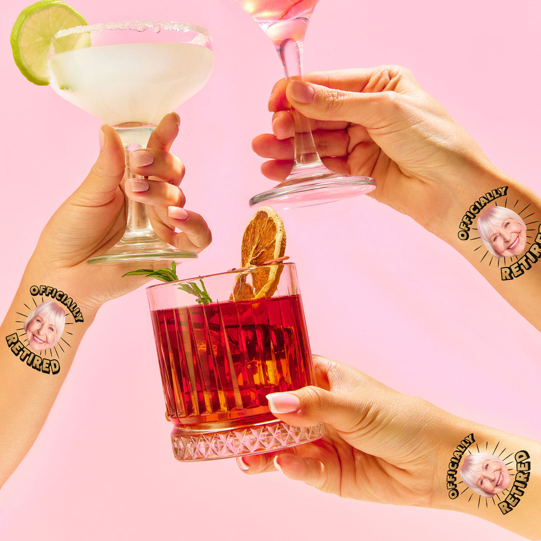 Custom Retirement Temporary Tattoos - 12 Ct