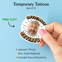 Custom Retirement Temporary Tattoos - 12 Ct