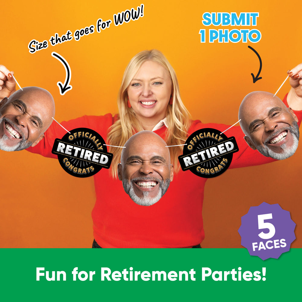 Custom Face Happy Retirement Garland Banner