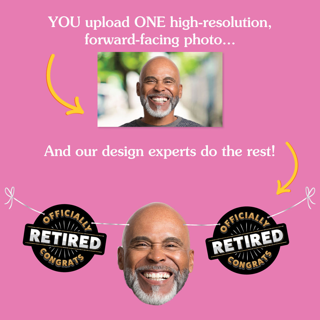 Custom Face Happy Retirement Garland Banner
