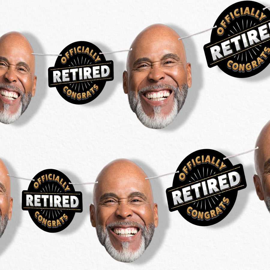Custom Face Happy Retirement Garland Banner