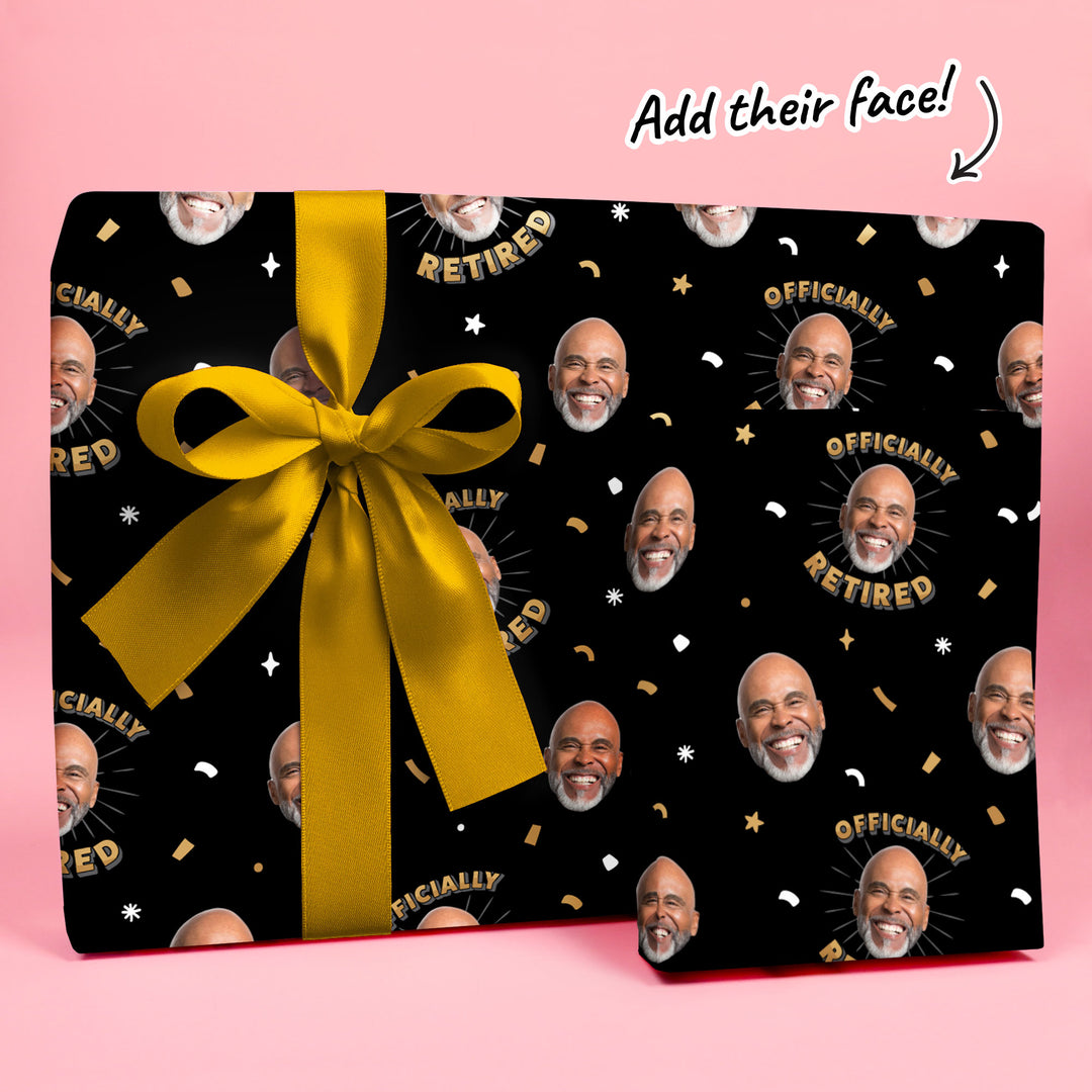 Custom Face Wrapping Paper - Happy Retirement