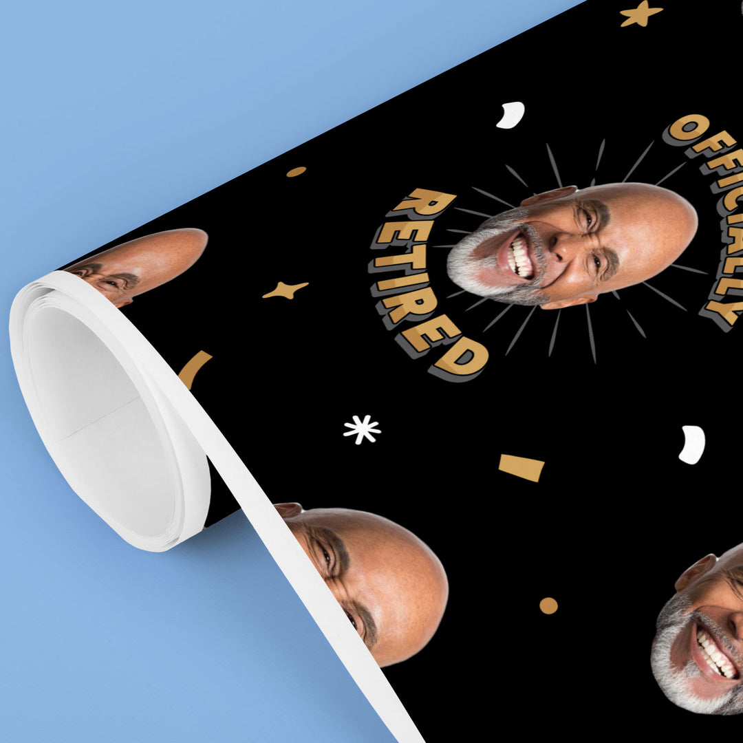 Custom Face Wrapping Paper - Happy Retirement