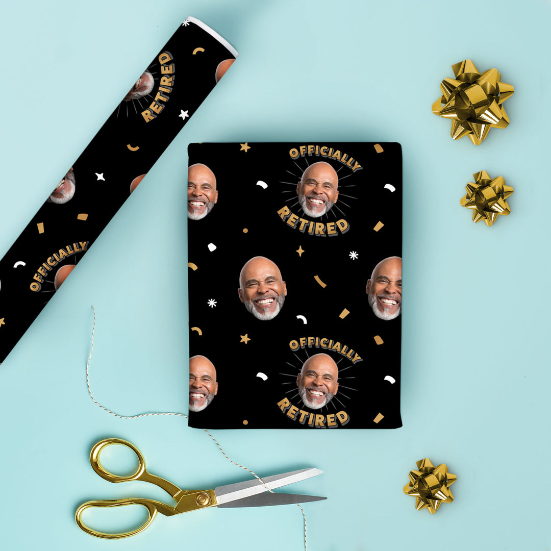 Custom Face Wrapping Paper - Happy Retirement