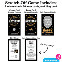 Custom Face Happy Retirement Scratch Off Card Game - 22 Ct